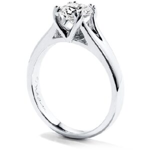 18K White gold Seduction Dream Solitaire Hearts On Fire engagement ring set with an ideal cut, Dream cut diamond by Hearts On Fire 0.518 carat, F, SI1.