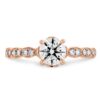 Lorelei Floral Solitaire Engagement Ring by Hearts on Fire rose gold head on