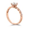 Lorelei Floral Solitaire Engagement Ring by Hearts on Fire rose gold side profile