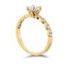 Lorelei Floral Solitaire Engagement Ring by Hearts on Fire yellow gold side profile