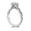 Destiny Lace Diamond Intensive Halo Engagement Ring by Hearts on Fire side profile