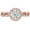 Destiny Lace Diamond Intensive Halo Engagement Ring by Hearts on Fire rose gold head on