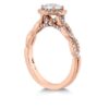 Destiny Lace Diamond Intensive Halo Engagement Ring by Hearts on Fire rose gold side profile