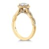 Destiny Lace Diamond Intensive Halo Engagement Ring by Hearts on Fire yellow gold side profile