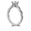 Destiny Lace Halo Engagement Ring by Hearts on Fire white gold side profile