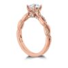 Destiny Lace Halo Engagement Ring by Hearts on Fire rose gold side profile