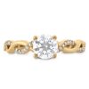 Destiny Lace Halo Engagement Ring by Hearts on Fire yellow gold head on