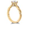 Destiny Lace Halo Engagement Ring by Hearts on Fire yellow gold side profile