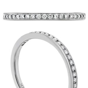 18 karat white gold Signature Solitaire Engagement Ring by Hearts on Fire.