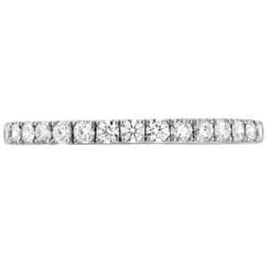 Platinum 'Destiny' wedding band set with ideal cut, round brilliant cut diamonds by Hearts On Fire, 0.32 carat total weight G/H, VS-SI.