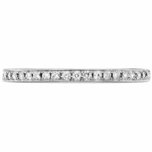 18 karat yellow gold Signature diamond band by Hearts On Fire ideal cut, round brilliant cut diamonds by Hearts On Fire, 0.124 carat total weight, I/J, VS-SI.