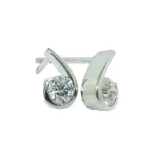18K White gold stud Whisper Earrings by Hearts On Fire set with ideal cut, round brilliant cut diamonds by Hearts On Fire 0.50 carat total weight, I/J, VS-SI.