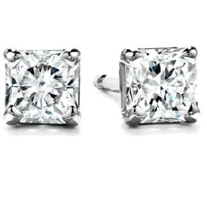 18K white gold Hearts on Fire diamond stud earrings set with 0.36 cttw, H, SI1-2 Dream cut Hearts On Fire diamonds.