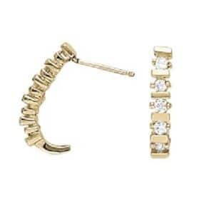 0.35cttw 14K Rose Gold Diamond J-Hoop Earrings
