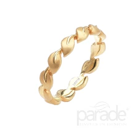 18K Yellow gold Lyria leaves eternity band by Parade Designs.
