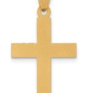 14 karat yellow cross pendant with a sandblast finish.