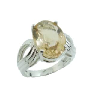 Sterling silver ring set with a citrine.