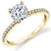 Adorlee solitaire engagement ring by Sylvie Collection featuring 0.21ctw G/H, VS-SI round brilliant cut diamonds which go halfway down the band