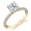Jayla solitaire engagement ring by Sylvie Collection featuring 0.61ctw G/H, VS-SI round brilliant cut diamonds which go halfway down the band.