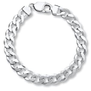 Sterling silver 8" silver curb link bracelet.