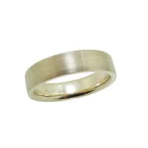 14K yellow gold men's 5mm pipestyle, comfort fit stainless finish gold band. This ring is available in 14K/18K white, yellow or rose gold and platinum and in any width or finish