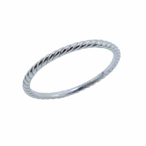 14K white gold rope design lady's band.  This band looks great on its own or stacked with other bands!