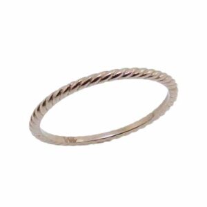 14K rose gold rope design lady's band.  This band looks great on its own or stacked with other bands!