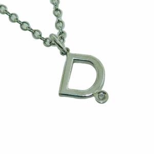 14KW "D" initial pendant with 0.01ct RBC diamond.