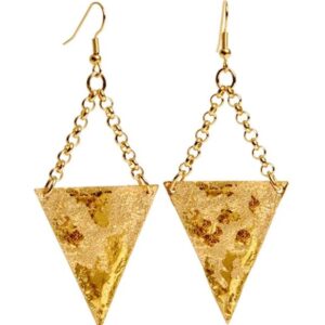 Tri-Star gold leaf earrings by Evocateur.  These stunning earrings feature gold leaf.