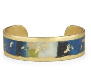 Berlin/Berlin 0.75" large bangle by Evocateur.  This stunning cuff features gold leaf.