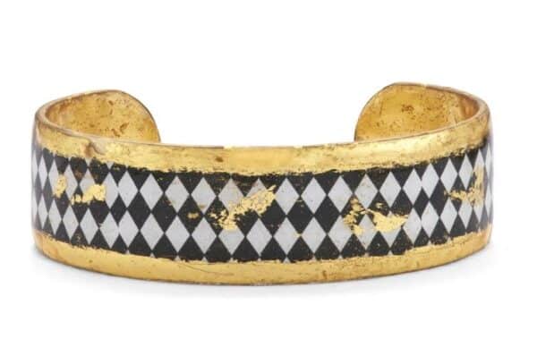 Harley 0.75" large cuff by Evocateur.  This stunning cuff features gold leaf.