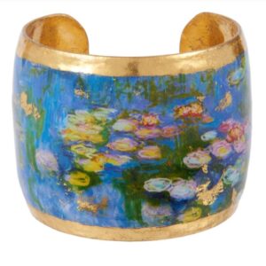 2" Monet Water Lillies large cuff by Evocateur.  This stunning cuff features gold leaf.