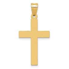 14 karat yellow cross pendant with a Florentine satin finish.