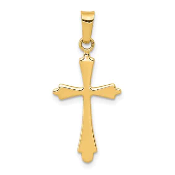14 karat yellow cross pendant.