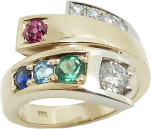 Diamond and Birthstone Family Ring