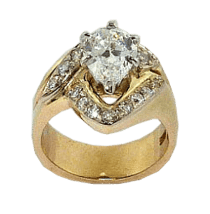 White Gold Plate Diamond Reset Ring