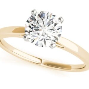 14k yellow and white gold solitaire engagement ring