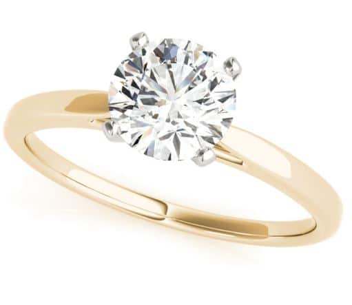 14k yellow and white gold solitaire engagement ring