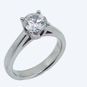 14K white gold solitaire engagement ring.