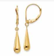 14 karat yellow gold drop earrings.
