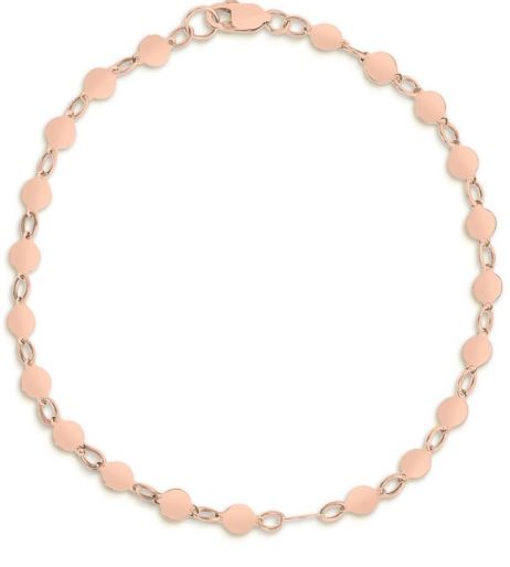 14 karat rose gold 18" mirrored disc chain. This chain looks stunning on its own or with a pendant!