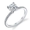 14K white gold Adorlee solitaire engagement ring by Sylvie Collection featuring 0.21ctw G/H, VS-SI round brilliant cut diamonds.