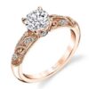 14K yellow gold royal vintage inspired engagement ring by Sylvie Collection featuring 0.12ctw G/H, VS-SI round brilliant cut diamonds.