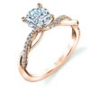 Rose gold Yasmine bypass engagement ring by Sylvie Collection