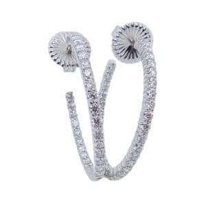 18K White gold Hearts On Fire "Hoopla" inside out hoop earrings claw set with Hearts On Fire diamonds, 2.00cttw, I, VS-SI.