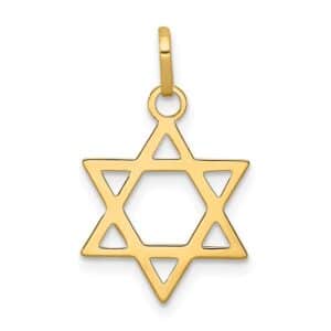 14 karat yellow gold Star of David pendant.