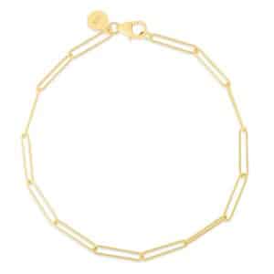 14K yellow gold 24" paperclip necklace