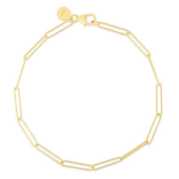 14K yellow gold 24" paperclip necklace