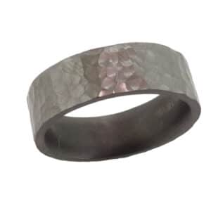 Tantalum band with hammered finish, 7.5mm in width, size 11.