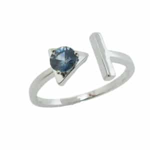 14K white gold ring set with a 0.30cttw Montana sapphire. 